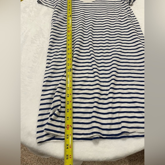 Universal Thread Size Small Striped V Neck Knee Length Shirt Dress White Navy - Picture 5 of 5